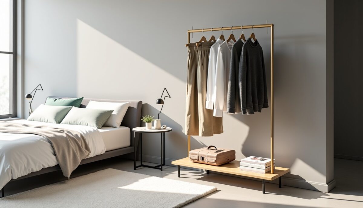 Transformez votre chambre : astuces pour un rangement élégant et fonctionnel avec des portants design